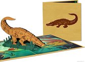Popcards popupkaarten – Dierenkaart Grote Krokodil Afrika Dierentuin Verjaardag Felicitatie pop-up kaart 3D wenskaart