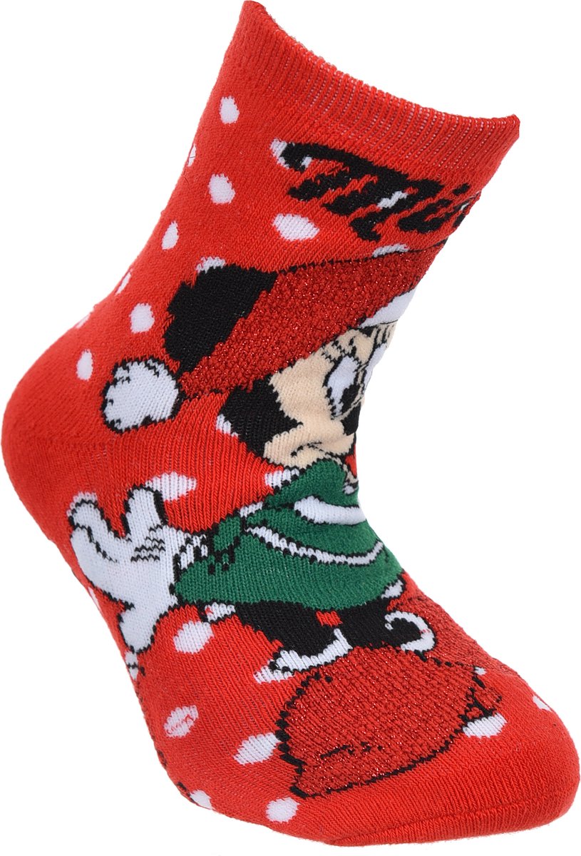 Minnie Mouse - antislipsokken minnie mouse - kerst - rood - maat 23/26