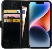 Rosso Element Book Case Wallet Hoesje Geschikt voor Apple iPhone 14 | Portemonnee | 3 Pasjes | Magneetsluiting | Stand Functie | Zwart