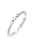 Elli PREMIUM Dames Ring Dames Verlovingsring Rechthoekig Filigraan met Topaas en Diamant (0.03 ct.) in 925 Sterling Zilver