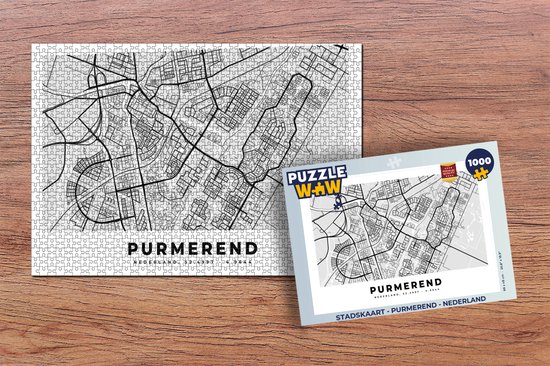 Puzzle Plan de la ville - Purmerend - Pays- Nederland - Puzzle - Puzzle 1000 pièces adultes - Carte