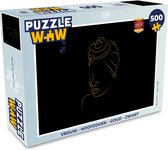 Puzzel Vrouw - Hoofddoek - Goud - Zwart - Legpuzzel - Puzzel 500 stukjes