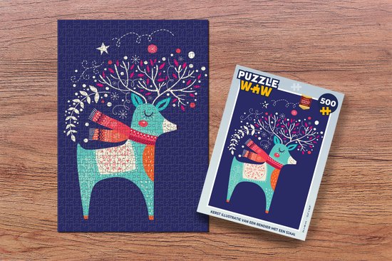 Puzzel Rendier - Kerst - Winter - Kerstversiering - Legpuzzel - Puzzel 500 stukjes - Kerst - Cadeau - Kerstcadeau voor mannen, vrouwen en kinderen