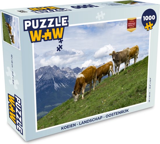 Foto: Puzzel koeien landschap oostenrijk legpuzzel puzzel 1000 stukjes volwassenen