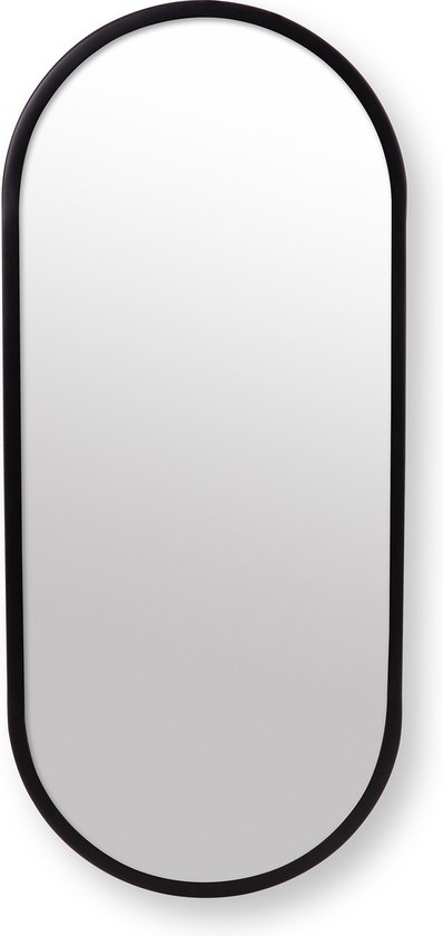 vtwonen Kleine Ovale Spiegel - Ovaal - Zwart - 50 x 20 cm | bol.com