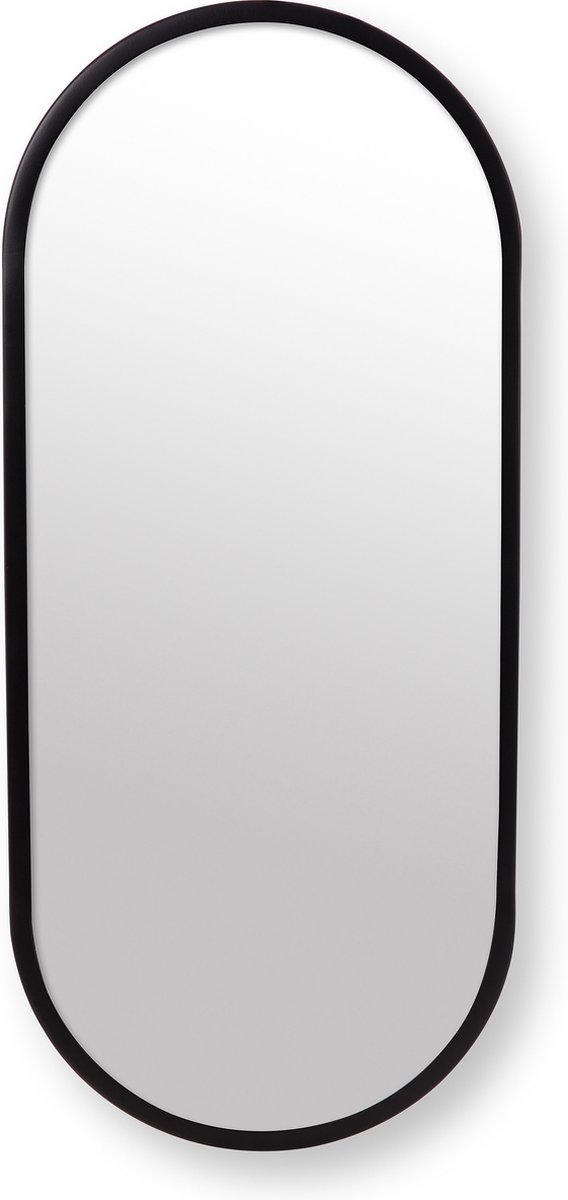 vtwonen Kleine Ovale Spiegel - Ovaal - Zwart - 50 x 20 cm