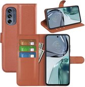 Motorola Moto G62 Hoesje - MobyDefend Kunstleren Wallet Book Case (Sluiting Voorkant) - Bruin - GSM Hoesje - Telefoonhoesje Geschikt Voor Motorola Moto G62