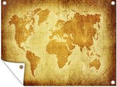 Affiche de jardin Wereldkaart Parchment Brown 40x30 cm