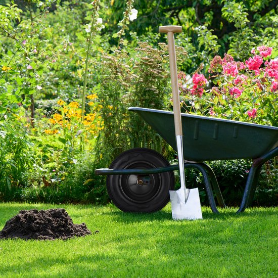 Relaxdays kruiwagenwiel - 3.50-8 - zonder lucht - rubberen band - stalen velg - tot 100 kg - zwart van Relaxdays — afbeelding 5