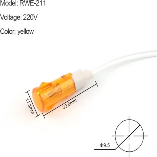 25 Spie Luminose Led Arancioni 5x10mm Con Resistore - 100V-220V Per Pannelli E Quadri Elettrici