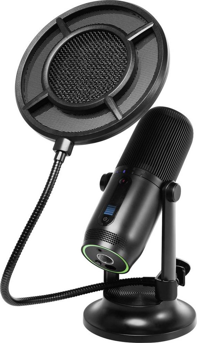 Thronmax M2KIT Statief USB-studiomicrofoon Zendmethode:Kabelgebonden Voet, Incl. kabel, Incl. klem, Incl. tas, Incl. wi