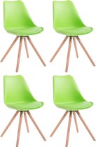 CLP Toulouse Set van 4 stoelen - Rond - Kunstleer groen natura