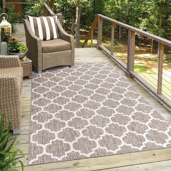 Tapijtenloods Sun In- & Outdoor Vloerkleed Laagpolig Beige- 100x200 CM