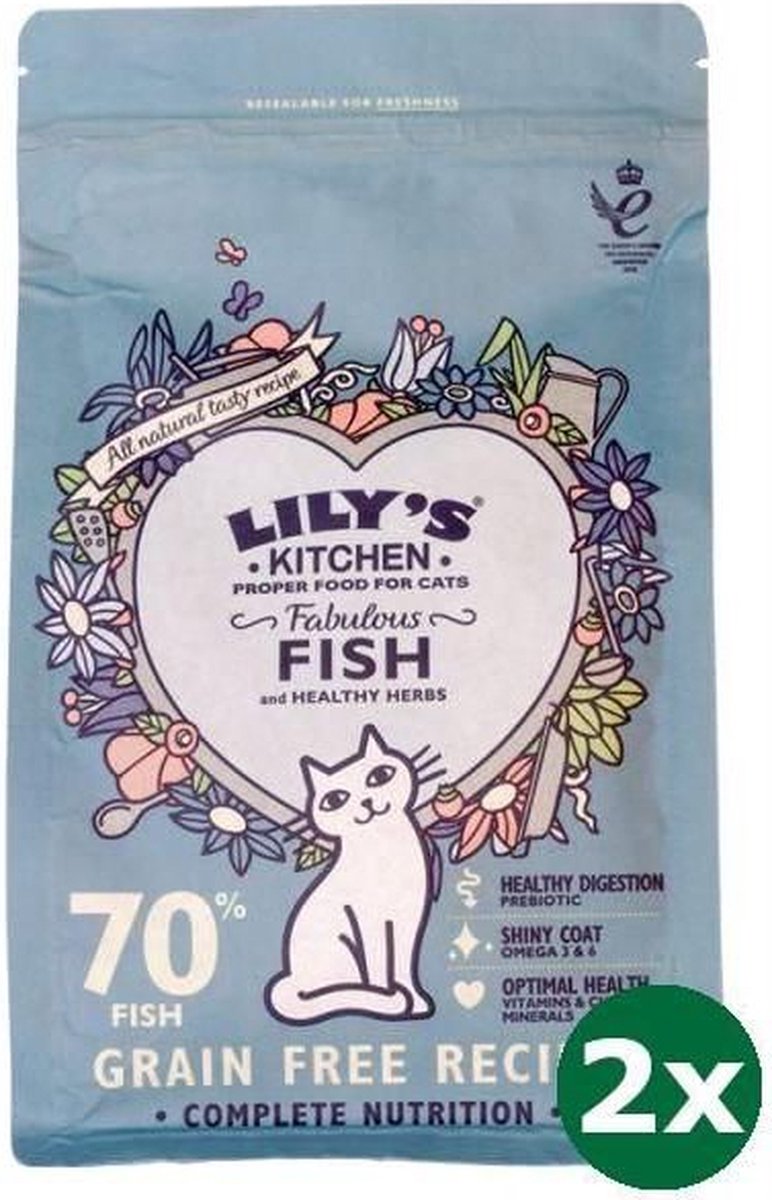 Lily's kitchen cat fisherman's feast fish kattenvoer 2x 2 kg