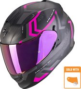 Scorpion EXO-491 SPIN Matt black-Pink - Maat M - Integraal helm - Scooter helm - Motorhelm - Zwart