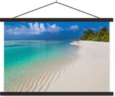Vue depuis la plage tropicale sur l'affiche école d'eau azur lattes plates noir 120x80 cm - Tirage photo sur poster textielposter (décoration murale salon / chambre) / Mer et plage