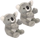 Set van 2x stuks pluche koala knuffel beer 14 cm - knuffelberen papa en mama