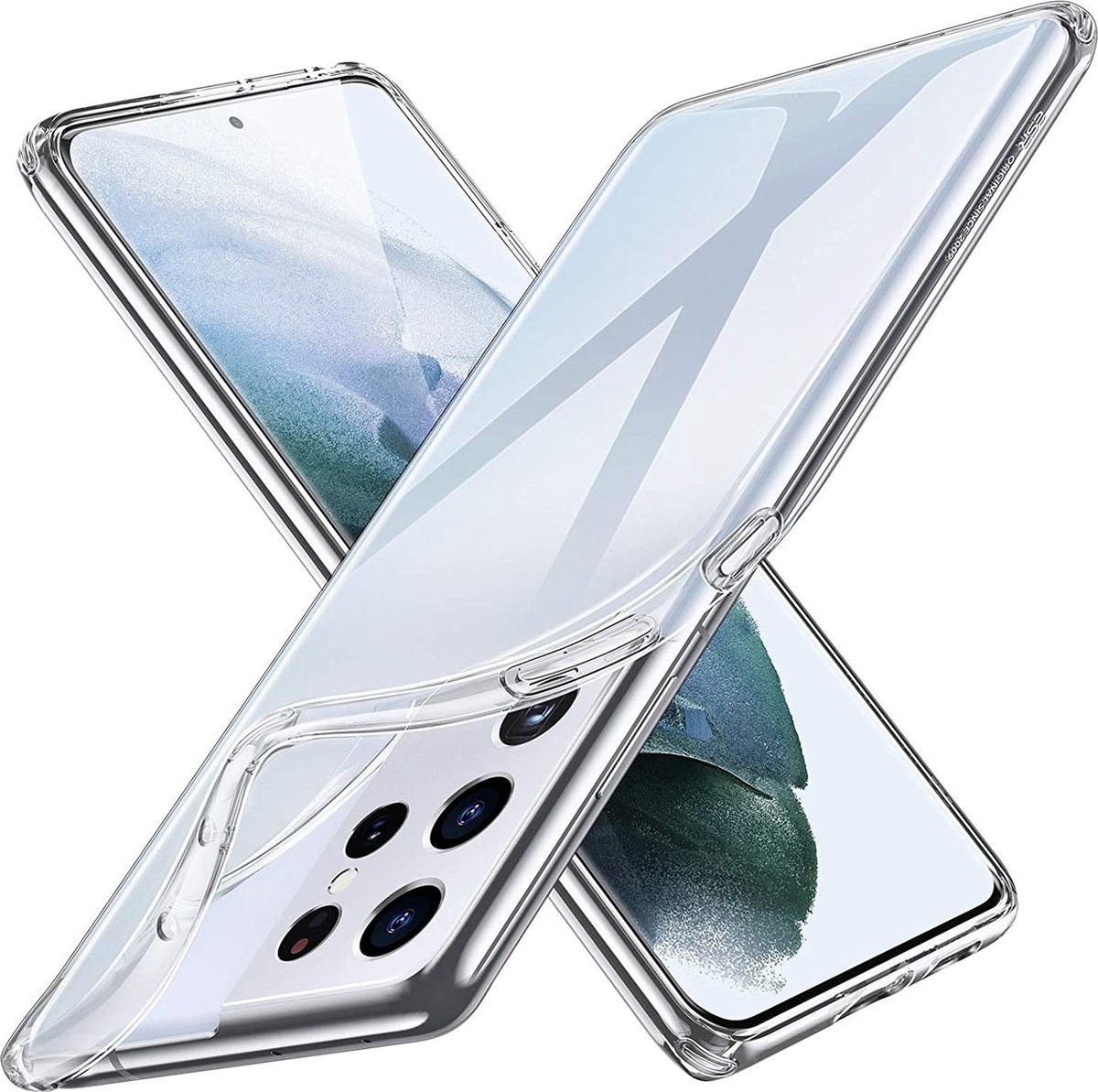 Shock Proof Case - Telefoonhoesje - Doorzichtig Hoesje voor Samsung S21 Ultra - Transparant Wit