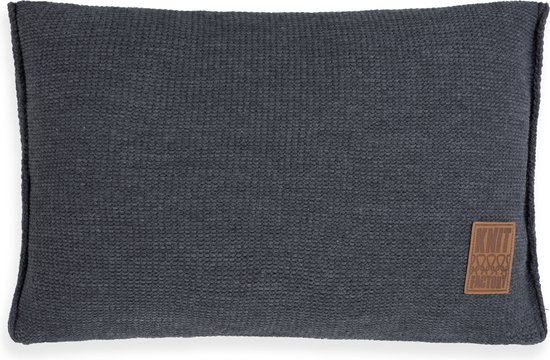 Knit Factory Uni Sierkussen - Antraciet - 60x40 cm - Kussenhoes inclusief kussenvulling