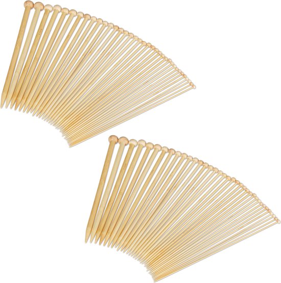 KnitPro K22326 breinaalden, bamboe, bruin, 30 cm x 3,5 mm, 2 count