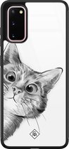 Casimoda® hoesje - Geschikt voor Samsung Galaxy S20 - Peekaboo - Luxe Hard Case Zwart - Backcover telefoonhoesje - Zwart
