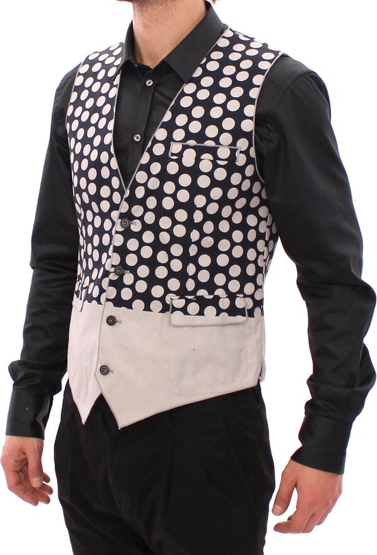 Dolce & Gabbana Blue Polka Dot Dress Vest Gilet Weste
