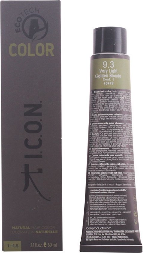Permanente Kleur Ecotech Color Natural Color I.c.o.n. Ecotech Color Nº 9.0-rubio muy claro 60 ml