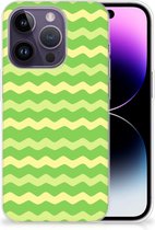 Smartphone hoesje Geschikt voor iPhone 14 Pro TPU Case Waves Green