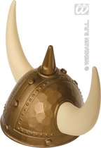 Widmann - Piraat & Viking Kostuum - Luxe Viking Helm Met Spijkers - Goud - Carnavalskleding - Verkleedkleding