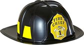 Widmann - Brandweer Kostuum - Brandweerhelm Zwart Hard Plastic - zwart - Carnavalskleding - Verkleedkleding