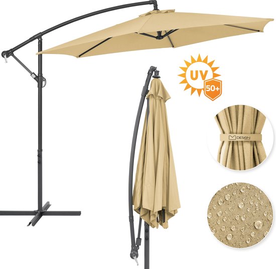 Parasol 200 x 200 cm beige - kantelbaar Parasol 200 x 200 cm beige - kantelbaar