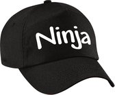 Ninja verkleed pet zwart voor kinderen - baseball cap - carnaval verkleedaccessoire voor kostuum