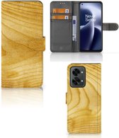 GSM Hoesje OnePlus Nord 2T Wallet Book Case Licht Hout