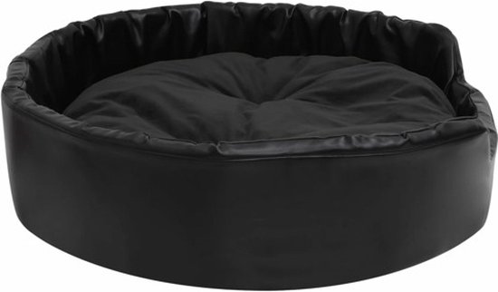 VDXL Hondenmand 90x79x20 cm pluche en kunstleer zwart