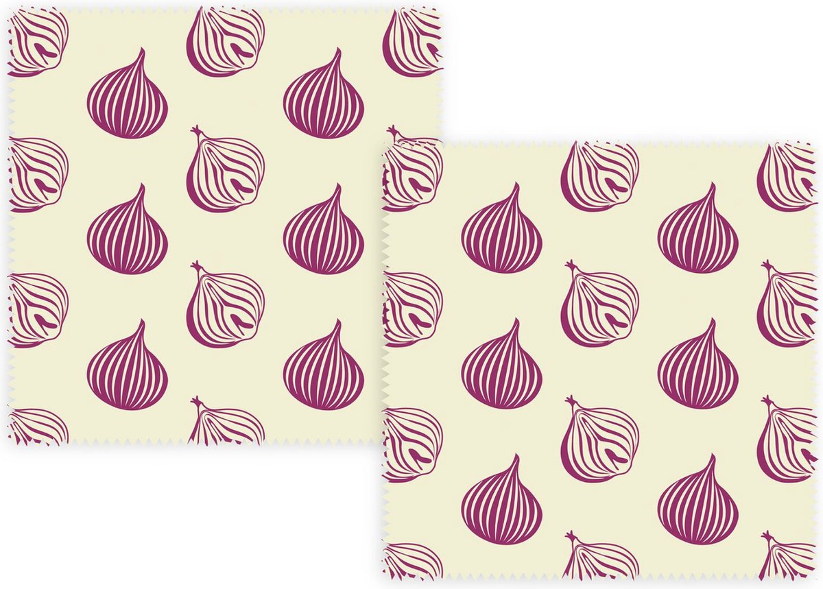 Bee's Wax Ui Wrap - Katoen/Wax - Set van 2 Stuks - Geel/Paars