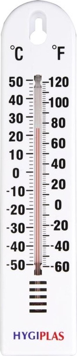 Hygiplas Muurthermometer - Bereik: -40°C tot +50°C.