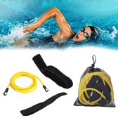 JOLTIA - Zwemelastiek 500 - Zwemtraining - Zwem elastiek met weerstand - Resistance cords - Voor Volwassenen - Zwembad - Zwemelastieken met Riem / Gordel - Weerstandsband - Weerstandstube - Trainingsbanden - 3 meter - Geel