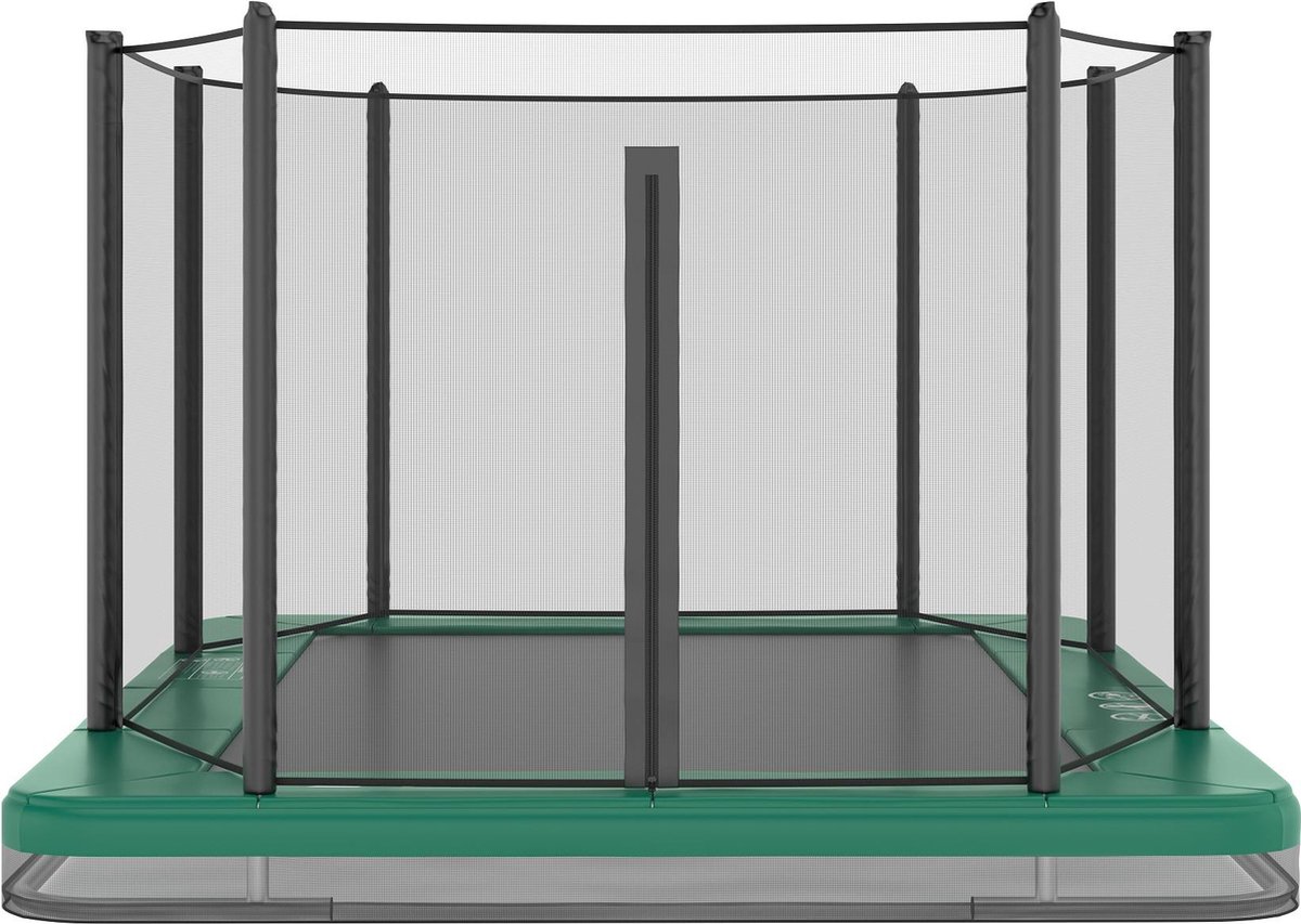 Trampoline AKROBAT ORBIT INGROUND 305x183 (10x6ft) Green, inclusief veiligheidsnet