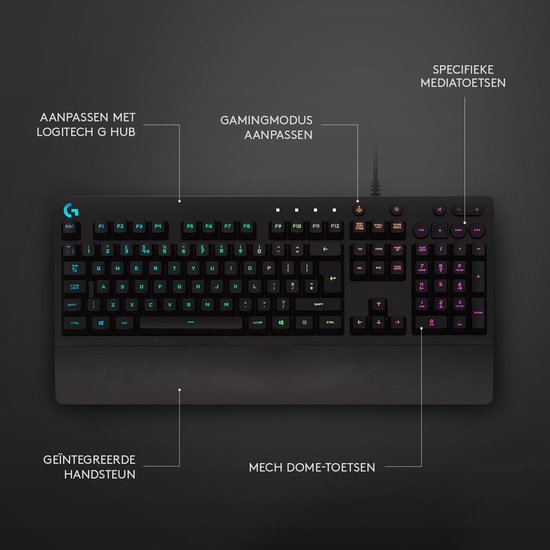 Logitech G213 Prodigy - Gaming Toetsenbord - US Qwerty (ISO) - Zwart