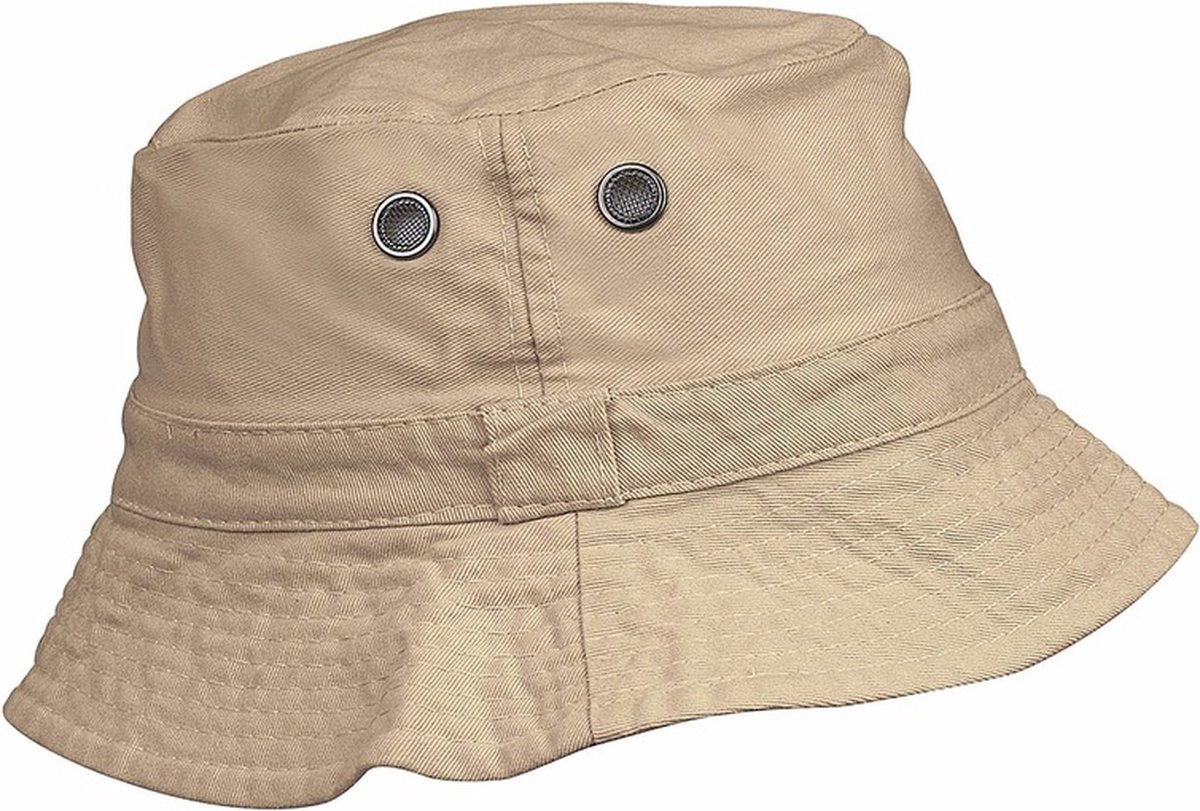 Kariban zonnehoedje/vissershoedje beige voor volwassenen - Katoen
