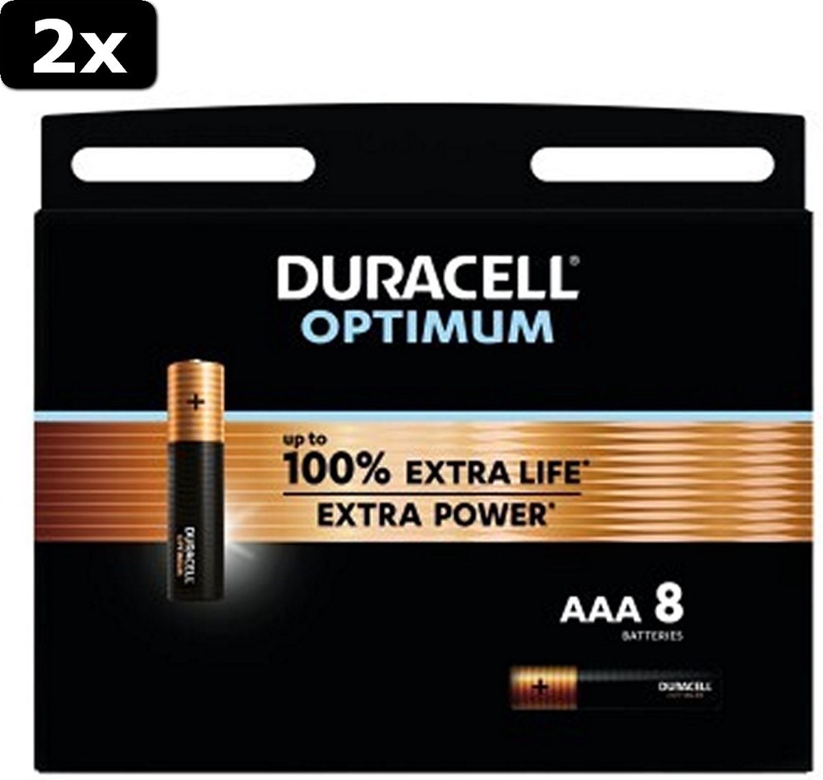 2x Duracell Alkaline Optimum Batterij AAA 8 Pack