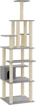 vidaXL - Kattenkrabpaal - met - sisal - krabpalen - 183 - cm - lichtgrijs