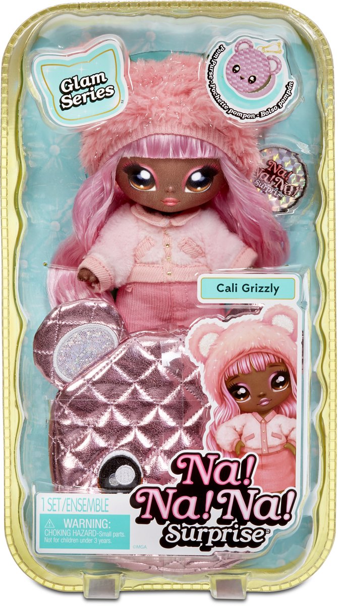 Na! Na! Na! Surprise 2-in-1 Pom Pop Cali Grizzly - Glam Serie