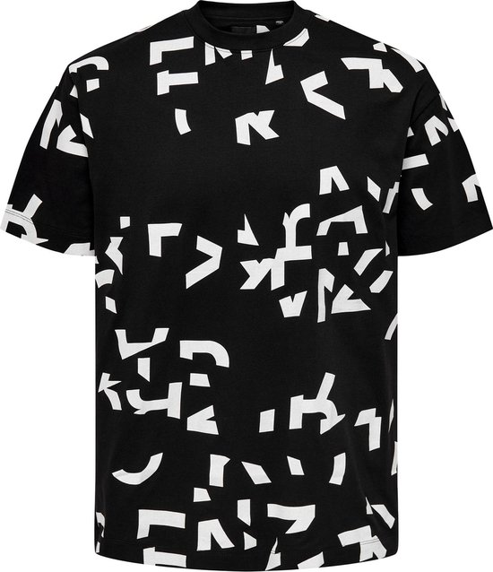 Only & Sons Jake Letter AOP T-shirt Mannen - Maat S