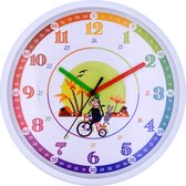 Horloge murale pour enfants - Éducative - Silencieuse - Colorée - Ø 25 cm -Pour Filles et Garçons
