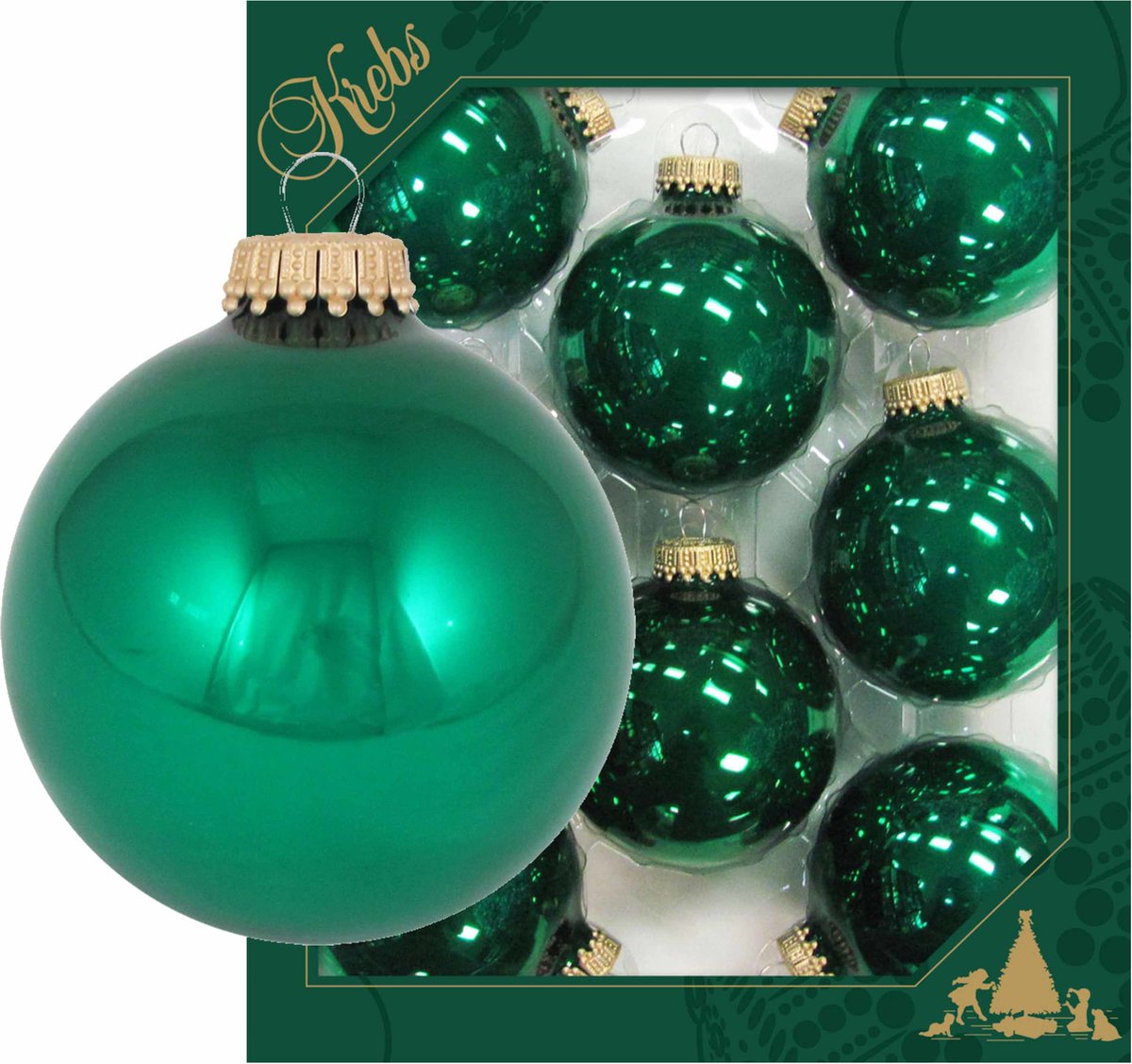 24x Emerald groene glazen kerstballen glans 7 cm kerstboomversiering - Kerstversiering/kerstdecoratie groen