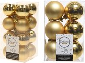 Kerstversiering kunststof kerstballen goud 4-6 cm pakket van 40x stuks - Kerstboomversiering