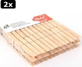 2x Ibex wasknijpers 48 stuks hout