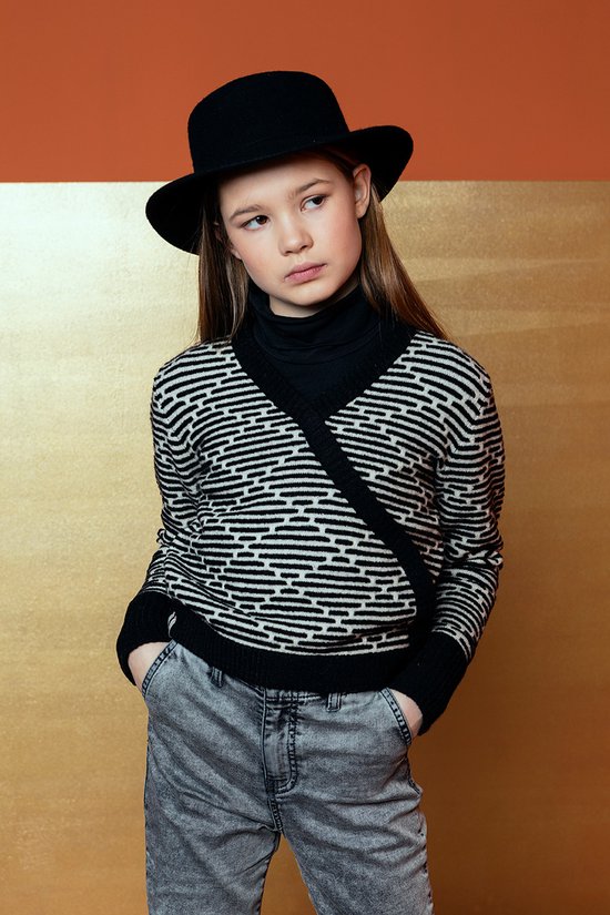 Looxs Revolution 2232-5364-099 Meisjes Sweater/Vest - Maat 176 - Zwart van Wol