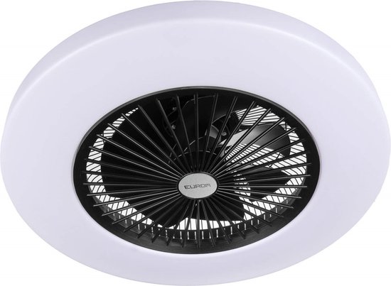 Plafondventilator met lamp Eurom LRC Black 30 cm LED dimbaar 3 snelheden afstandsbediening